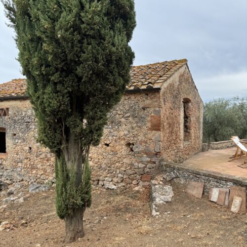 Centries old building on the Ebbio estate made of stone. Chandra Vida Retreats.